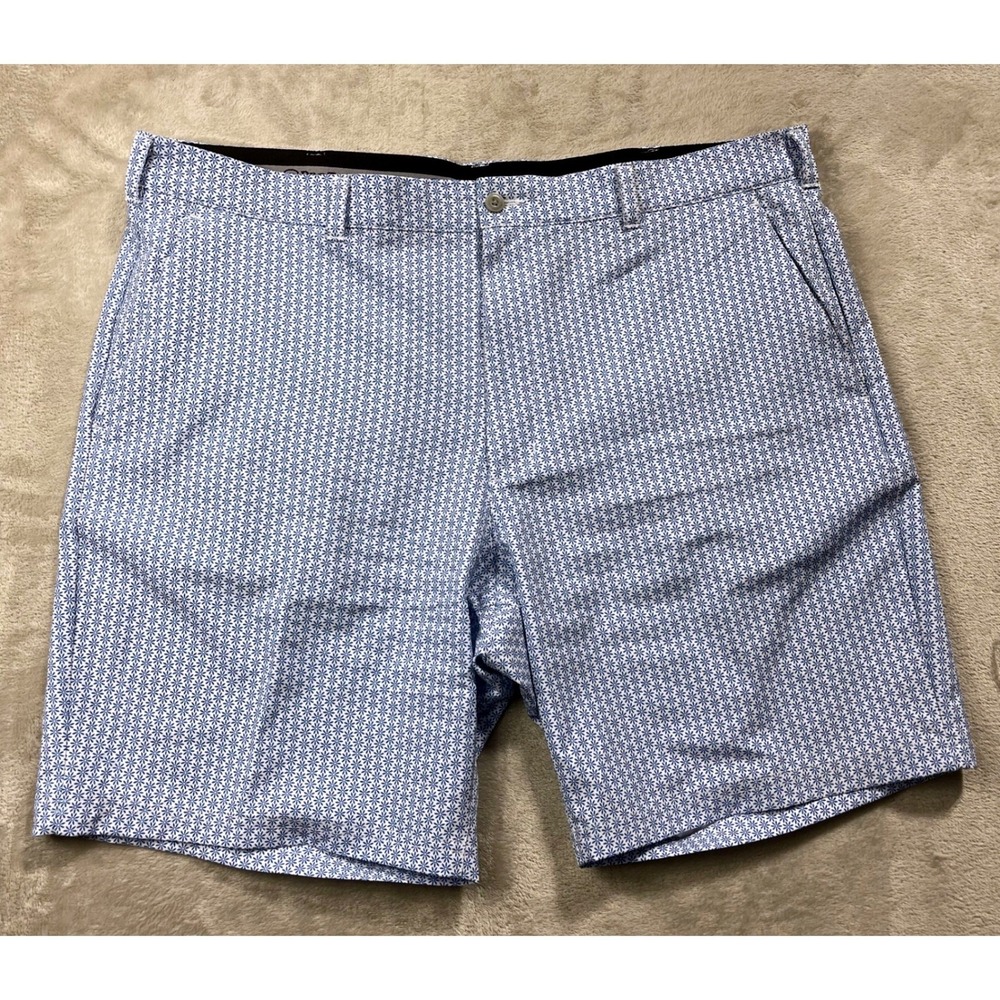 ProTour Golf Shorts Mens 40 Blue White‎ Floral Geometric Performance Stretch